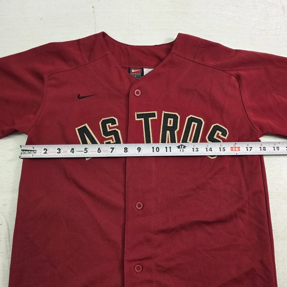 Nike Team MLB Houston Astros Red Baseball Jersey Stitched Youth‎ Boys Sz M 12/14